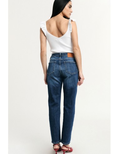 Jeans met rechte pijpen, hoge taille en gewassen effect Please