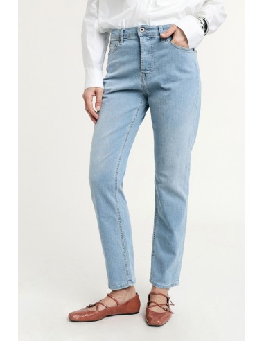 Jeans met rechte pijpen, middelhoge taille, klassiek detail Please