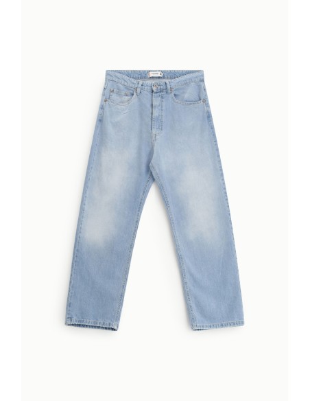 Straight-leg-jeans met hoge taille en riemlussen, alstublieft