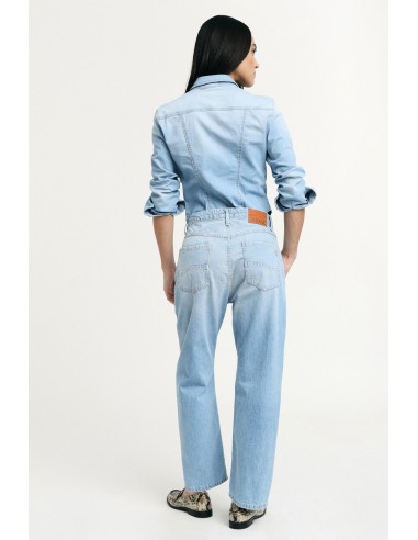 Straight-leg-jeans met hoge taille en riemlussen, alstublieft