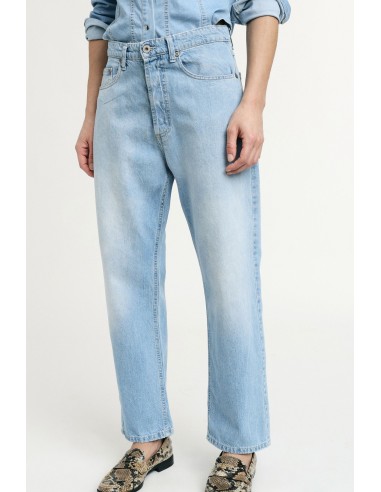 Straight-leg-jeans met hoge taille en riemlussen, alstublieft