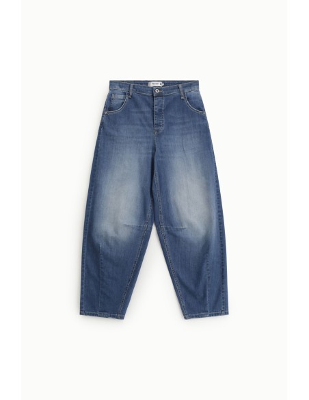 Balloon-fitjeans met hoge taille en plooien Please