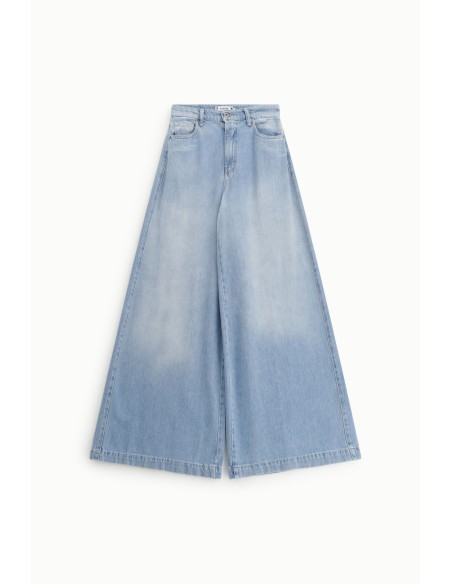 Jeans met wijde pijpen, hoge taille en zakken Please