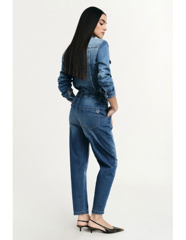 Balloon fit-jeans met hoge taille en teddybeersleutelhanger Please
