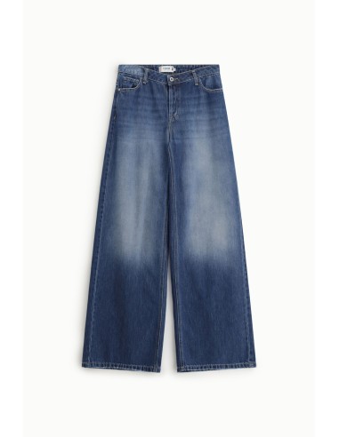 High-waist jeans met wijde pijpen en opgestikte zakken Please