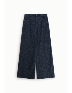Jeans met wijde pijpen, bloemenprint en hoge taille, alstublieft 2