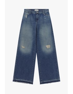 Jeans met wijde pijpen en details met een vintage-effect Please 2