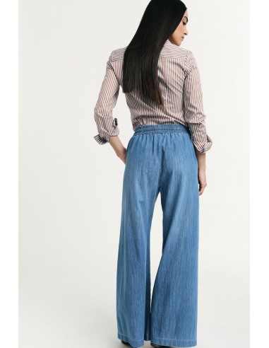 Jeans met wijde pijpen en een hoge elastische taille Alstublieft