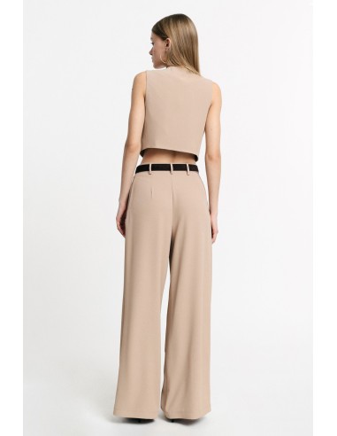 High-waisted palazzo broek met plooien aub