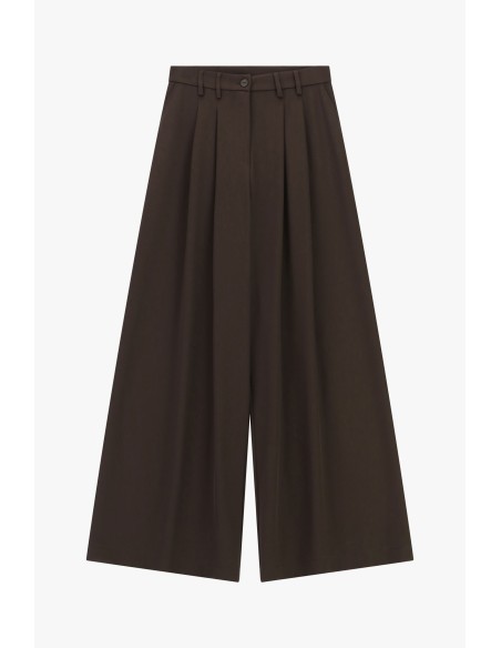 High-waisted palazzo broek met plooien aub