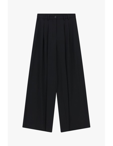 High-waisted palazzo broek met plooien aub