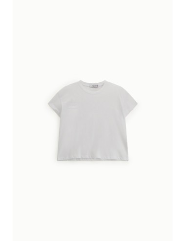 Cropped T-shirt met regular fit, ronde hals en effen kleur, alstublieft