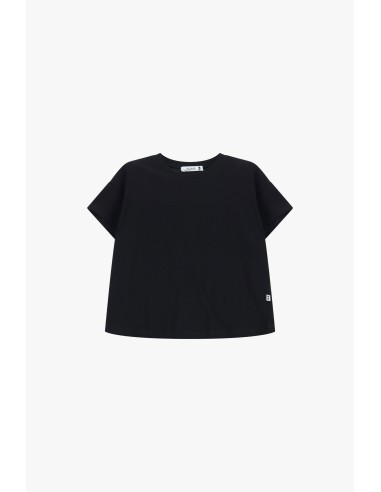 Cropped T-shirt met regular fit, ronde hals en effen kleur, alstublieft