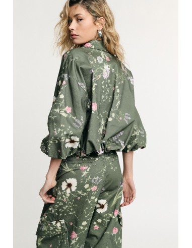 Korte bomber met rits en bloemenprint, alstublieft
