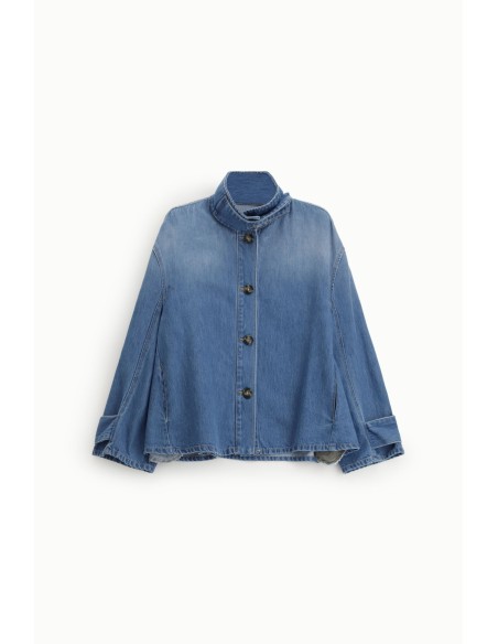Denimjack met knopen en een ruime pasvorm, alstublieft