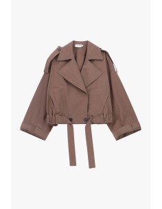 Korte double-breasted parka met ceintuur Please 2