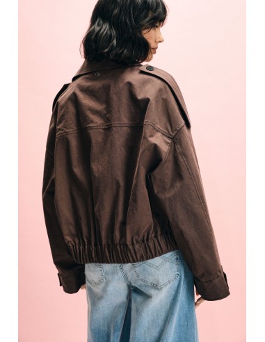 Korte double-breasted parka met ceintuur Please