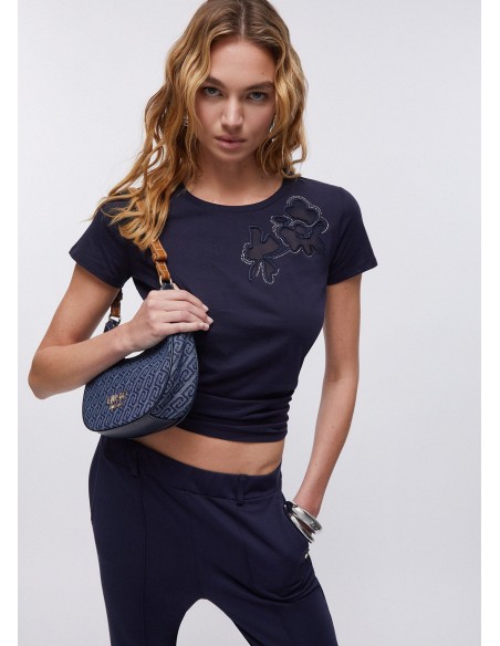 T-shirt met cut-out van Liu Jo