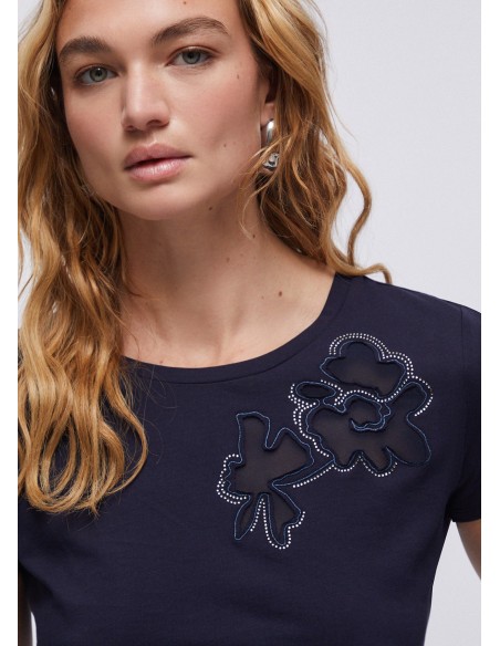 T-shirt met cut-out van Liu Jo
