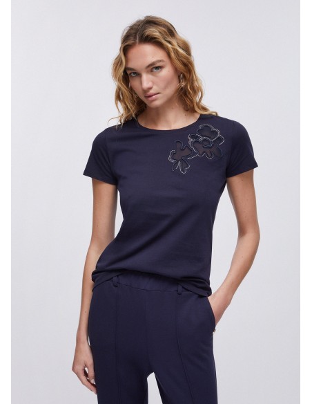 T-shirt met cut-out van Liu Jo