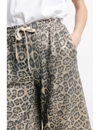 Bermudashort met dierenprint en trekkoord Please
