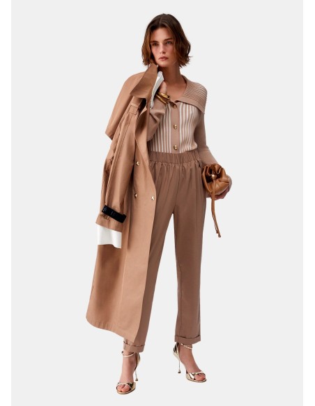 Slim-fit broek met omslag van Liu Jo