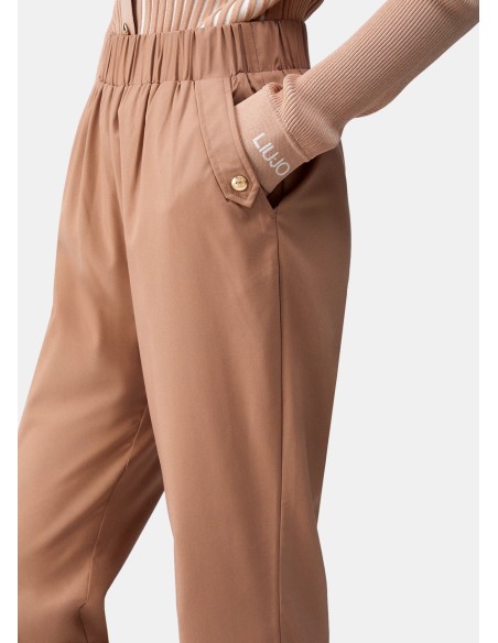Slim-fit broek met omslag van Liu Jo