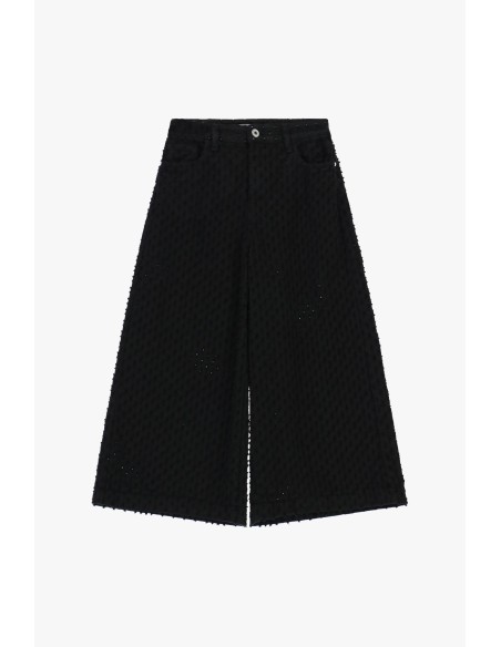Cropped palazzo-broek met reliëfpatroon Please