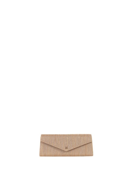 Harde lamé-clutch met glittereffect en interne schouderketting