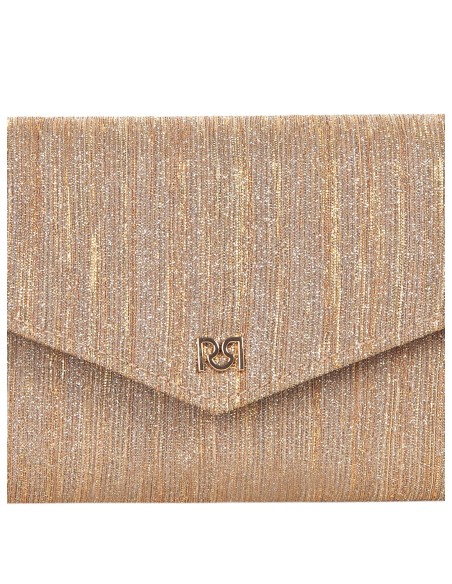 Harde lamé-clutch met glittereffect en interne schouderketting