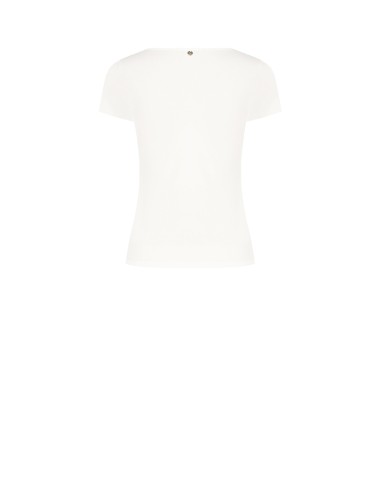 Aansluitend T-shirt van viscosemix met gerimpelde V-hals Rinascimento