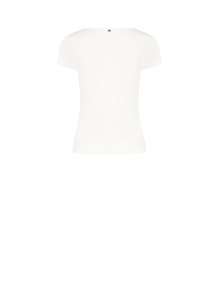 Aansluitend T-shirt van viscosemix met gerimpelde V-hals Rinascimento