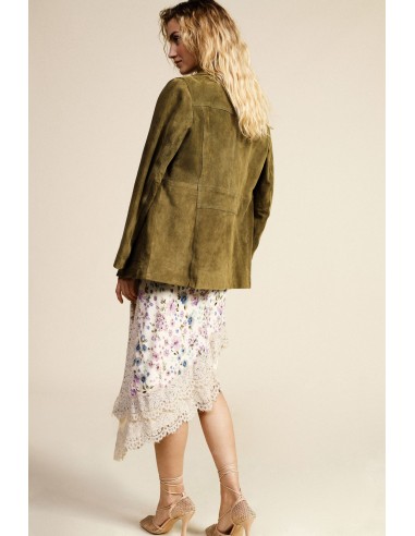 Midi-rok met bloemenprint en kanten rand Dixie