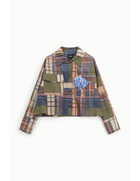 Korte geruite blazer met opgestikte zakken Dixie