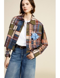 Korte geruite blazer met opgestikte zakken Dixie