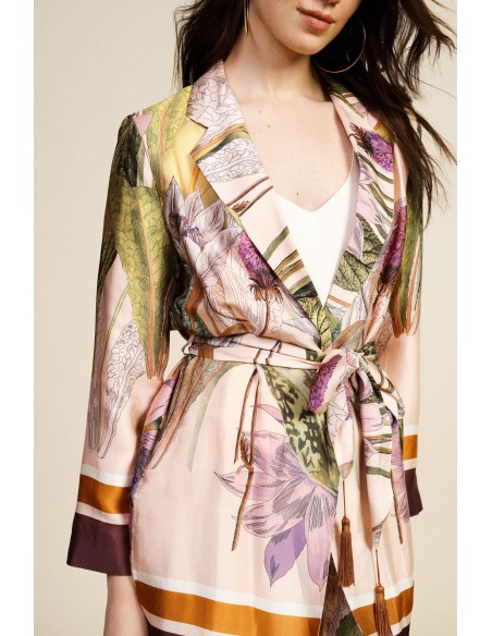 Dixie blazer met bloemenprint en tailleceintuur