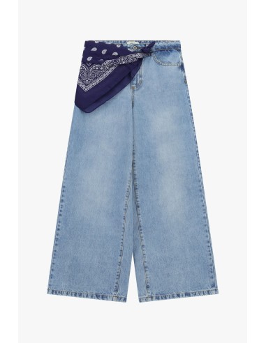 Wijde pijp-jeans met bedrukte sjaal Dixie