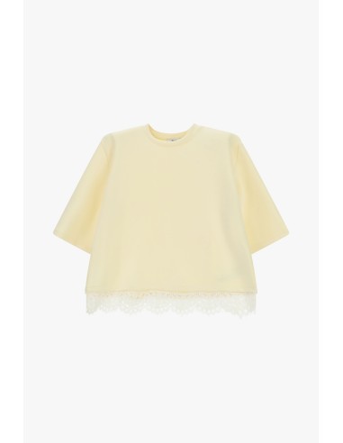 Dixie T-shirt met korte mouwen en kanten rand