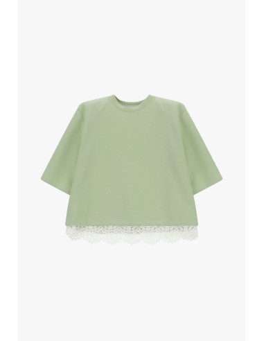 Dixie T-shirt met korte mouwen en kanten rand