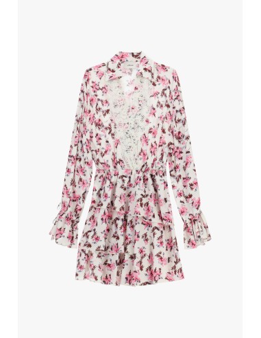 Korte jurk met bloemenmotief en kant Dixie