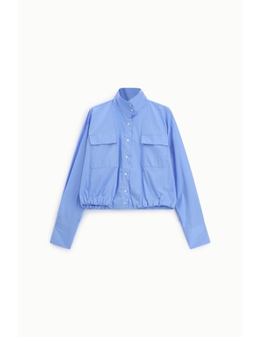 Cropped shirt met borstzakken en hoge kraag Dixie
