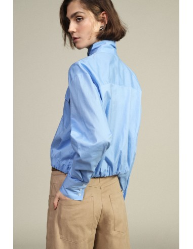 Cropped shirt met borstzakken en hoge kraag Dixie