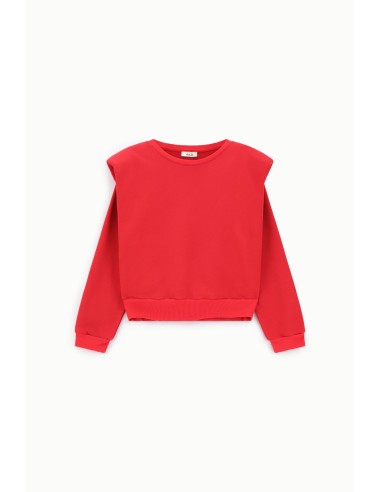 Dixie Sweatshirt met ronde hals, gestructureerde schouders en elastische zoom