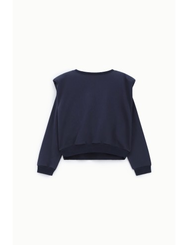Dixie Sweatshirt met ronde hals, gestructureerde schouders en elastische zoom