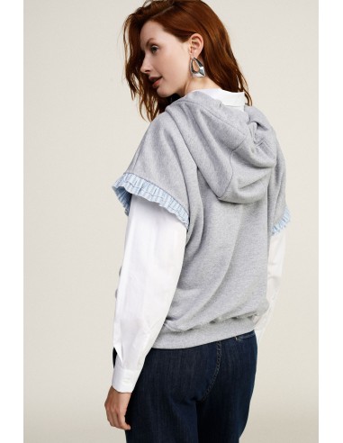 Mouwloze hoodie met volantdetails Dixie