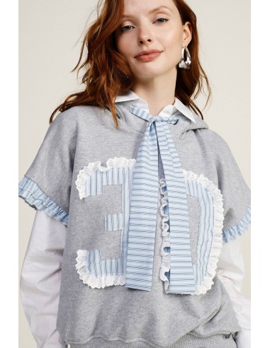 Mouwloze hoodie met volantdetails Dixie
