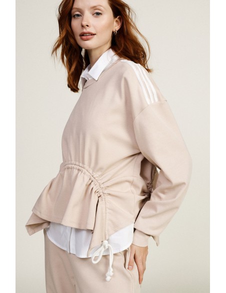 Dixie sweater zonder capuchon met verstelbare rimpelingen
