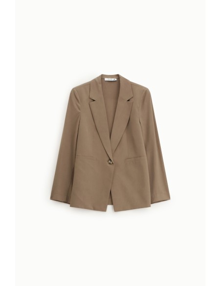Regular-fit blazer met één rij knopen en zakken aan de voorkant, alstublieft