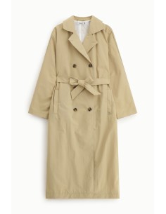 Lange trenchcoat met ceintuur en knopen alstublieft 2