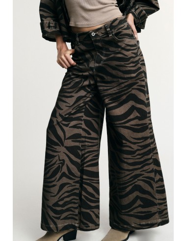 Palazzo-broek met patroonprint en hoge taille alstublieft